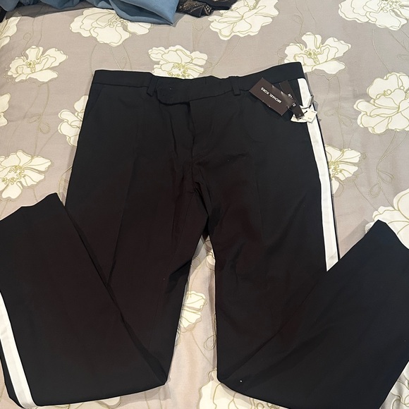Michael Kors Pants - Michael Kors Women’s Stretch Black Trousers w/ White Stripe – Size 32x32